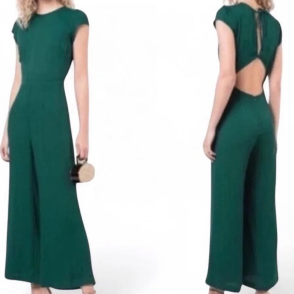Reformation Maver jumpsuit- emerald